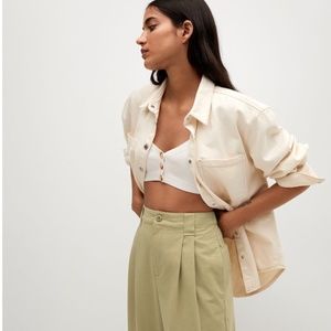 Mango Pleat straight trousers